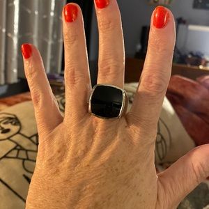 Chunky Square Onyx Statement Ring, 11